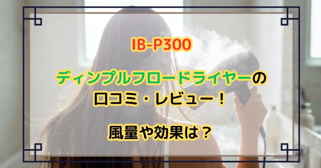 IB-P300ディンプルフロードライヤーの口コミ・レビュー！風量や効果は？