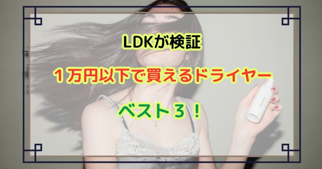 １万円以下で買えるドライヤーベスト３！LDKが検証